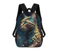 sinyumoney 3D Printed Children's Backpacks Galactic Cat Dreamscape -1 Book Bags Boy Girl Kids School Backpack With Big Pockets for Kids School 17inch