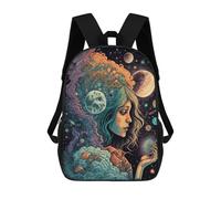 sinyumoney 3D Printed Children's Backpacks Galactic Dreamscape -4 Book Bags Boy Girl Kids School Backpack With Big Pockets for Kids School 17inch