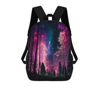 sinyumoney 3D Printed Children's Backpacks Galactic Forest Glow Book Bags Boy Girl Kids School Backpack With Big Pockets for Kids School 17inch