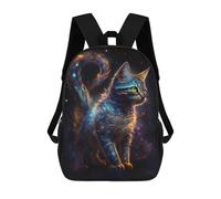 sinyumoney 3D Printed Children's Backpacks Galactic Whiskered Wonder Book Bags Boy Girl Kids School Backpack With Big Pockets for Kids School 17inch