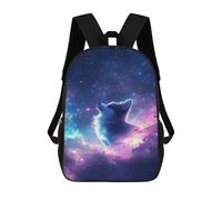 sinyumoney 3D Printed Children's Backpacks Galactic Wolf in Space Book Bags Boy Girl Kids School Backpack With Big Pockets for Kids School 17inch