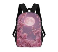 sinyumoney 3D Printed Children's Backpacks Pink Moon Blossom Night Book Bags Boy Girl Kids School Backpack With Big Pockets for Kids School 17inch