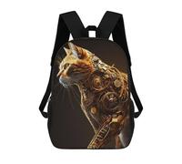 sinyumoney 3D Printed Children's Backpacks Steampunk Cat Artwork Book Bags Boy Girl Kids School Backpack With Big Pockets for Kids School 17inch