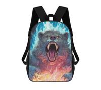 sinyumoney 3D Printed Children's Backpacks Thundering Beast Unleashed Book Bags Boy Girl Kids School Backpack With Big Pockets for Kids School 17inch