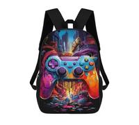 sinyumoney 3D Printed Children's Backpacks Vibrant Gaming Controller Artwork -145 Book Bags Boy Girl Kids School Backpack With Big Pockets for Kids School 17inch