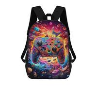 sinyumoney 3D Printed Children's Backpacks Vibrant Gaming Controller Artwork -46 Book Bags Boy Girl Kids School Backpack With Big Pockets for Kids School 17inch