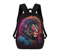 sinyumoney 3D Printed Children's Backpacks Vibrant Lion Art Print Book Bags Boy Girl Kids School Backpack With Big Pockets for Kids School 17inch