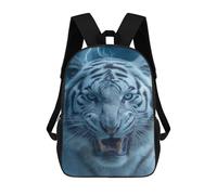sinyumoney 3D Printed Children's Backpacks White Tiger Roar Book Bags Boy Girl Kids School Backpack With Big Pockets for Kids School 17inch