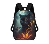 sinyumoney 3D Printed Children's School A Fiery Black Panther Backpack for Kids High Capacity Travel Fashion Rucksacks Kids School Bag Casual Back Pack 17inch