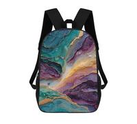sinyumoney 3D Printed Children's School Abstract Geode Art Print Backpack High Capacity Travel Book Bags Fashion Rucksacks Kids School Casual Back Pack 17inch