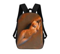 sinyumoney 3D Printed Children's School Abstract Orange Horse Painting Backpack for Kids High Capacity Travel Rucksacks Book Bags Kids School Bag Back Pack 17inch