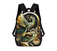 sinyumoney 3D Printed Children's School Abstract Phoenix Backpack for Kids High Capacity Travel Fashion Rucksacks Kids School Bag Casual Back Pack 17inch