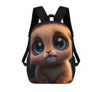 sinyumoney 3D Printed Children's School Adorable Bunny Close-Up Backpack for Kids High Capacity Travel Fashion Rucksacks Kids School Bag Casual Back Pack 17inch