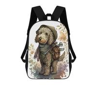 sinyumoney 3D Printed Children's School Adorable Labradoodle Dog Backpack for Kids High Capacity Travel Fashion Rucksacks Kids School Bag Casual Back Pack 17inch