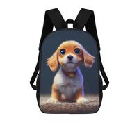 sinyumoney 3D Printed Children's School Adorable Puppy Portrait -2 Backpack for Kids High Capacity Travel Fashion Rucksacks Kids School Bag Casual Back Pack 17inch