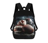 sinyumoney 3D Printed Children's School American Football Game Day Backpack for Kids High Capacity Travel Rucksacks Book Bags Kids School Bag Back Pack 17inch
