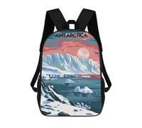 sinyumoney 3D Printed Children's School Antarctic Majesty Backpack for Kids High Capacity Travel Fashion Rucksacks Kids School Bag Casual Back Pack 17inch