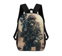 sinyumoney 3D Printed Children's School Apex Primate Soldier Backpack for Kids High Capacity Travel Rucksacks Book Bags Kids School Bag Back Pack 17inch