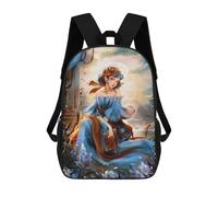 sinyumoney 3D Printed Children's School Aqua Guardian Princess Backpack for Kids High Capacity Travel Fashion Rucksacks Kids School Bag Casual Back Pack 17inch