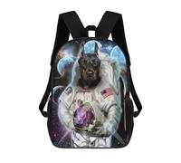 sinyumoney 3D Printed Children's School Astronaut Dog in Space -1 Backpack for Kids High Capacity Travel Rucksacks Book Bags Kids School Bag Back Pack 17inch