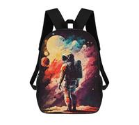 sinyumoney 3D Printed Children's School Astronaut in Space -101 Backpack for Kids High Capacity Travel Fashion Rucksacks Kids School Bag Casual Back Pack 17inch