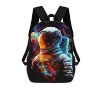 sinyumoney 3D Printed Children's School Astronaut in Space Nebula Backpack for Kids High Capacity Travel Rucksacks Book Bags Kids School Bag Back Pack 17inch