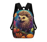sinyumoney 3D Printed Children's School Autumn Hedgehog Fantasy Backpack for Kids High Capacity Travel Rucksacks Book Bags Kids School Bag Back Pack 17inch