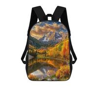 sinyumoney 3D Printed Children's School Autumn Mountain Reflections-2 Backpack High Capacity Travel Book Bags Fashion Rucksacks Kids School Casual Back Pack 17inch