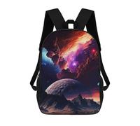 sinyumoney 3D Printed Children's School Backpack Alien Planet with Fiery Sky Book Bags High Capacity Travel School Bags for Kids/Students/Adults 17inch