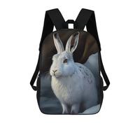 sinyumoney 3D Printed Children's School Backpack Arctic Hare Oil Paint Book Bags High Capacity Travel School Bags for Kids/Students/Adults 17inch