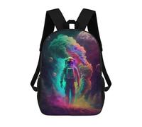 sinyumoney 3D Printed Children's School Backpack Astronaut in Space -118 Book Bags High Capacity Travel School Bags for Kids/Students/Adults 17inch