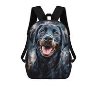 sinyumoney 3D Printed Children's School Backpack Black Labrador Portrait Book Bags High Capacity Travel School Bags for Kids/Students/Adults 17inch