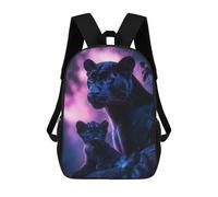 sinyumoney 3D Printed Children's School Backpack Black Panther And Cub Book Bags High Capacity Travel School Bags for Kids/Students/Adults 17inch