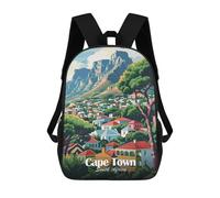sinyumoney 3D Printed Children's School Backpack Cape Town, South Africa Illustration Book Bags High Capacity Travel School Bags for Kids/Students/Adults 17inch