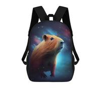 sinyumoney 3D Printed Children's School Backpack Capybara Galaxy Capibara Book Bags High Capacity Travel School Bags for Kids/Students/Adults 17inch