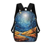 sinyumoney 3D Printed Children's School Backpack Celestial Dreams Book Bags High Capacity Travel School Bags for Kids/Students/Adults 17inch
