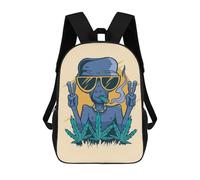 sinyumoney 3D Printed Children's School Backpack Chill with Cannabis Leaf Book Bags High Capacity Travel School Bags for Kids/Students/Adults 17inch