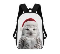 sinyumoney 3D Printed Children's School Backpack Christmas Snowy Owl Portrait Book Bags High Capacity Travel School Bags for Kids/Students/Adults 17inch