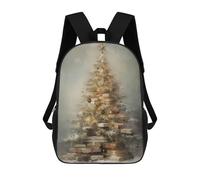 sinyumoney 3D Printed Children's School Backpack Christmas Tree of Books Book Bags High Capacity Travel School Bags for Kids/Students/Adults 17inch
