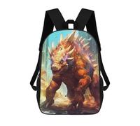 sinyumoney 3D Printed Children's School Backpack City-Destroying Monster Book Bags High Capacity Travel School Bags for Kids/Students/Adults 17inch
