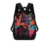 sinyumoney 3D Printed Children's School Backpack City Wolf Adventurer Book Bags High Capacity Travel School Bags for Kids/Students/Adults 17inch