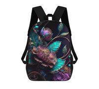 sinyumoney 3D Printed Children's School Backpack Colorful Abstract Lotus Book Bags High Capacity Travel School Bags for Kids/Students/Adults 17inch