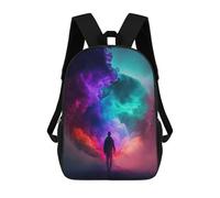sinyumoney 3D Printed Children's School Backpack Colorful Cloud Tunnel Book Bags High Capacity Travel School Bags for Kids/Students/Adults 17inch