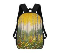 sinyumoney 3D Printed Children's School Backpack Colorful Forest Meadow Painting Book Bags High Capacity Travel School Bags for Kids/Students/Adults 17inch
