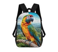 sinyumoney 3D Printed Children's School Backpack Colorful Parrot Book Bags High Capacity Travel School Bags for Kids/Students/Adults 17inch
