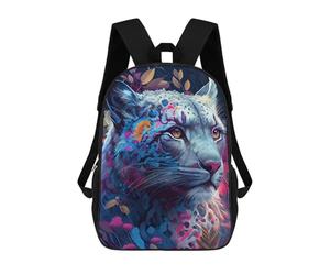 sinyumoney 3D Printed Children's School Backpack Colorful Snow Leopard Book Bags High Capacity Travel School Bags for Kids/Students/Adults 17inch