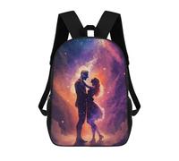 sinyumoney 3D Printed Children's School Backpack Cosmic Love Dance Book Bags High Capacity Travel School Bags for Kids/Students/Adults 17inch