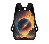 sinyumoney 3D Printed Children's School Backpack Cosmic Portal Book Bags High Capacity Travel School Bags for Kids/Students/Adults 17inch