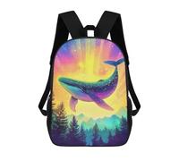 sinyumoney 3D Printed Children's School Backpack Cosmic Whale Book Bags High Capacity Travel School Bags for Kids/Students/Adults 17inch
