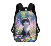 sinyumoney 3D Printed Children's School Backpack Cute Baby Cat in Meadow Book Bags High Capacity Travel School Bags for Kids/Students/Adults 17inch